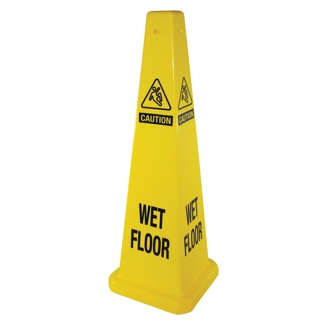 Hospeco Brands Group 36"x12" Yellow Wet Floor Sign
