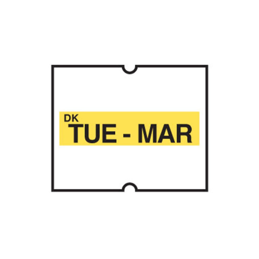 DayMark 1104822 2-Line Tuesday Label For DM-4 Label Gun - 6000 / PK