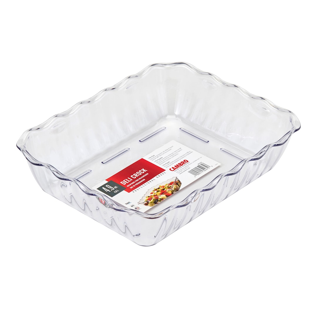 Cambro DC10152 Clear ABS 4.9 Qt. Rectangular Deli Crock