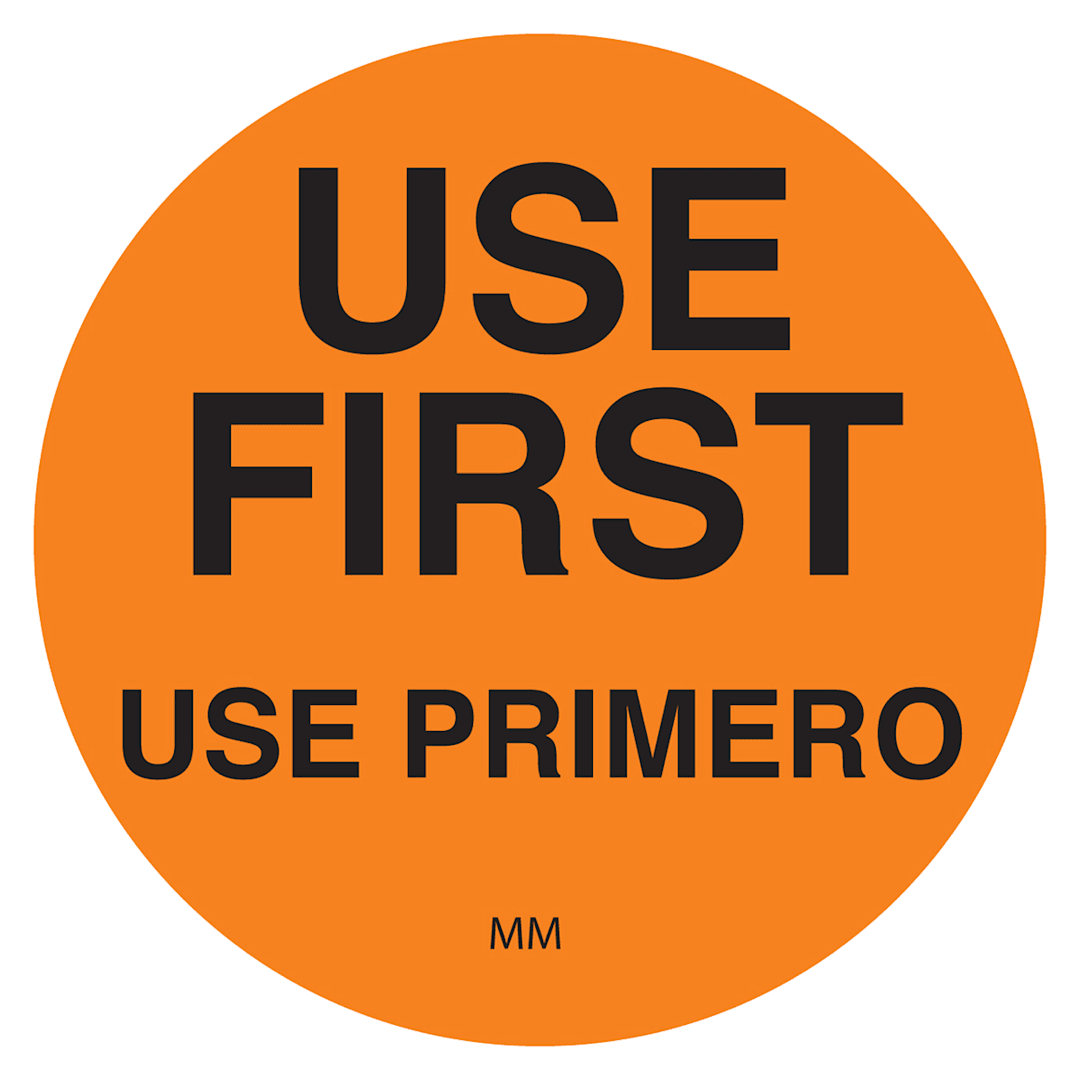 DayMark 114950 DuraMark Round Orange 1-1/2" Use First Label