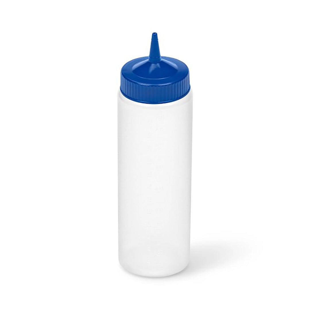 Traex 4924-1344 Clear 24 Ounce Squeeze Dispenser with Blue Cap
