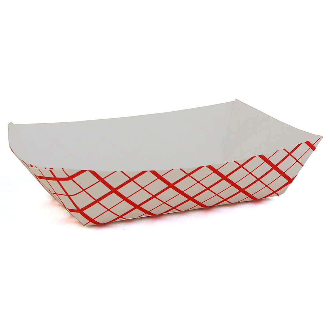 Darling Foodservice Red Weave 1/4 Lb Paperboard Food Tray - 1000 / CS