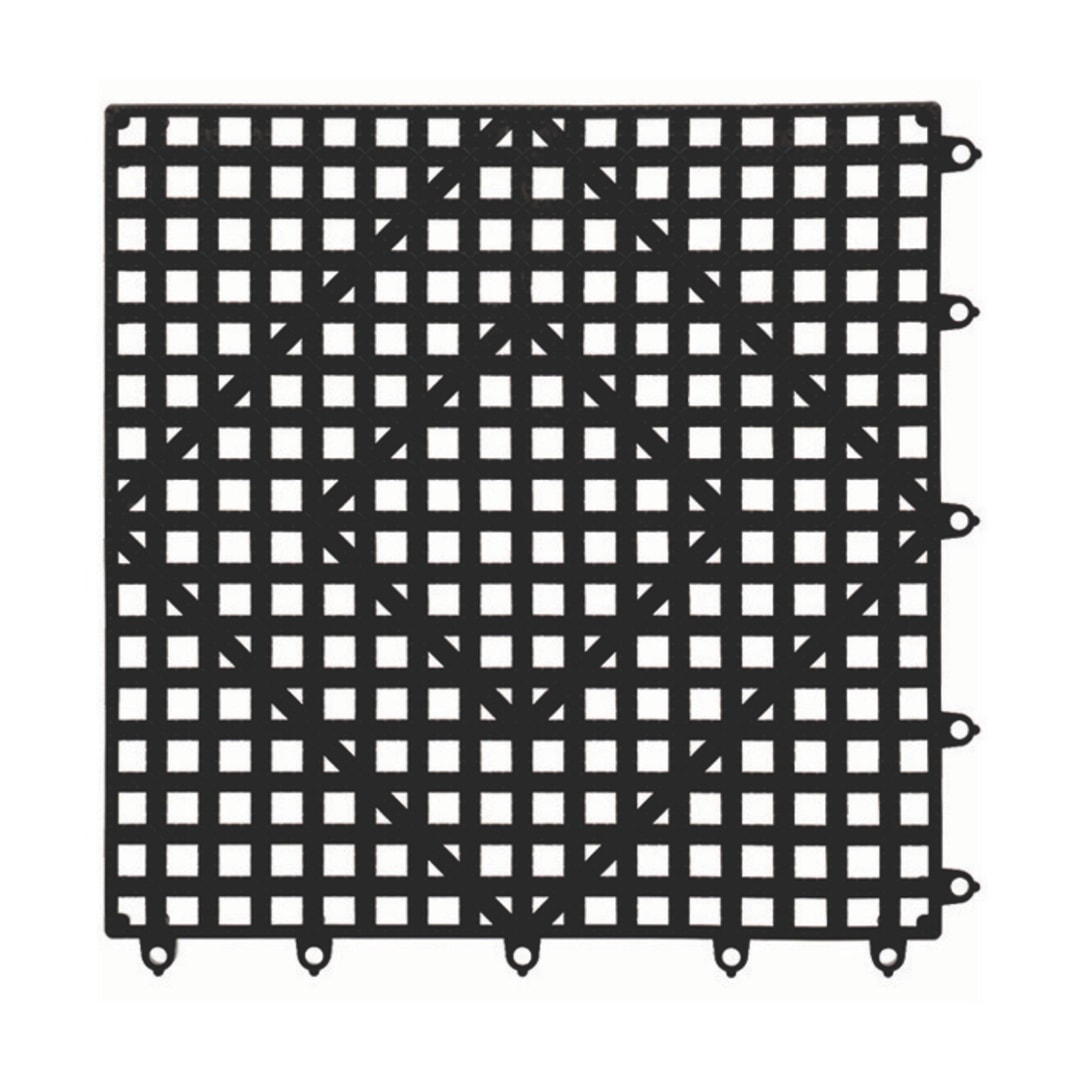 San Jamar VM5280BK Versa-Mat® 12" x 12" Black Bar Mat