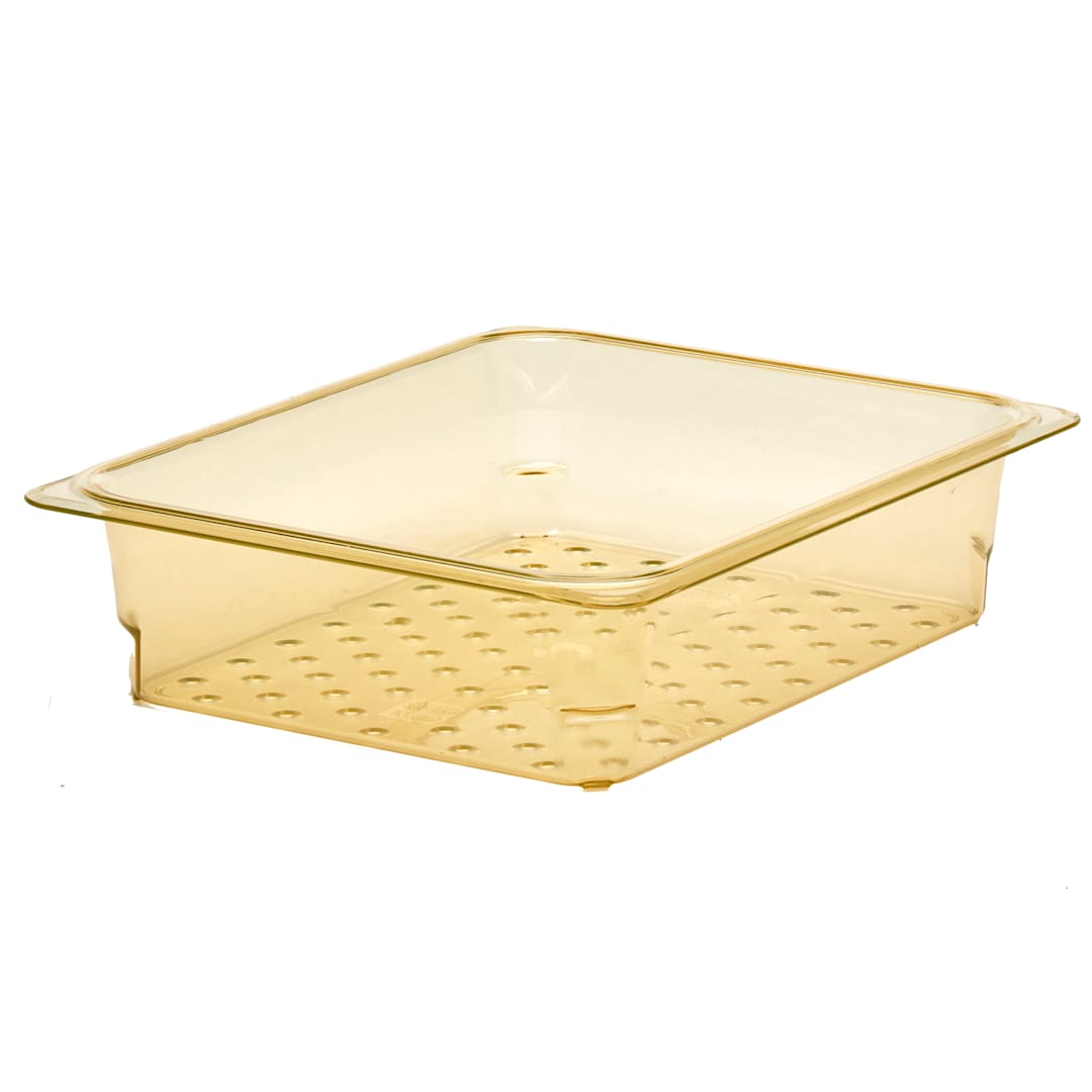 Cambro 23CLRHP150 Amber 3" Deep Colander f/ 1/2 Size Food Pan - 6 / CS
