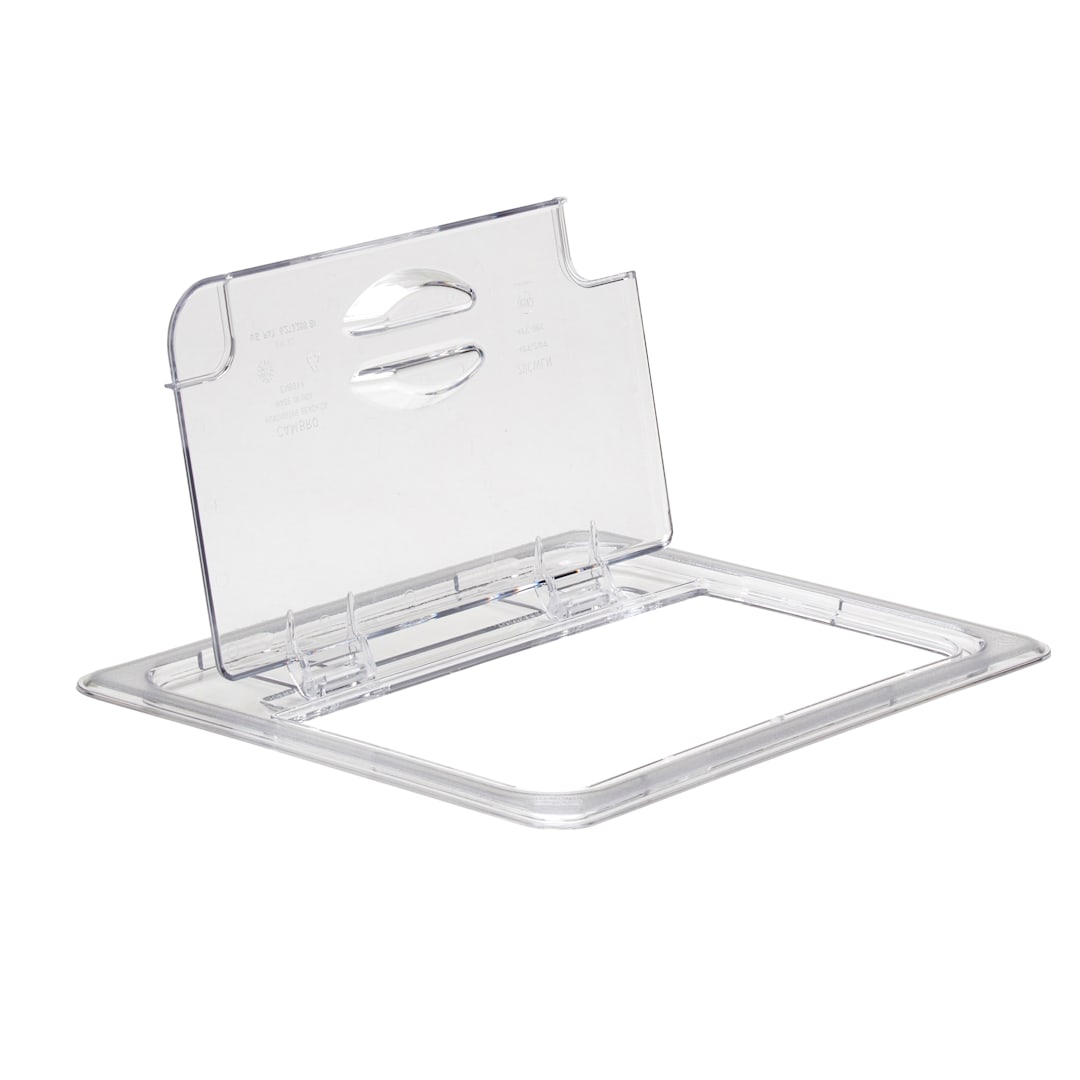 Cambro 20CWLN135 Camwear Clear Half Size Notched Food Pan FlipLid