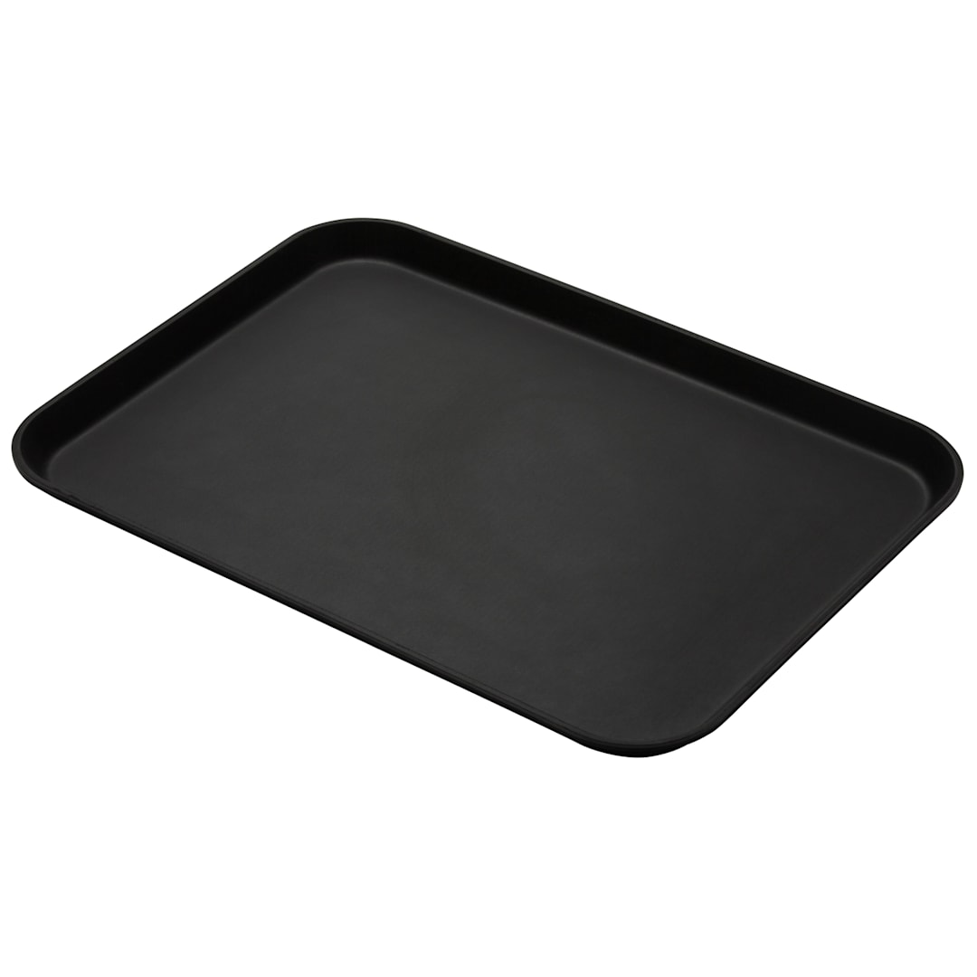 Cambro 1826CT110 Camtread Black 18" x 26" Rectangular Tray