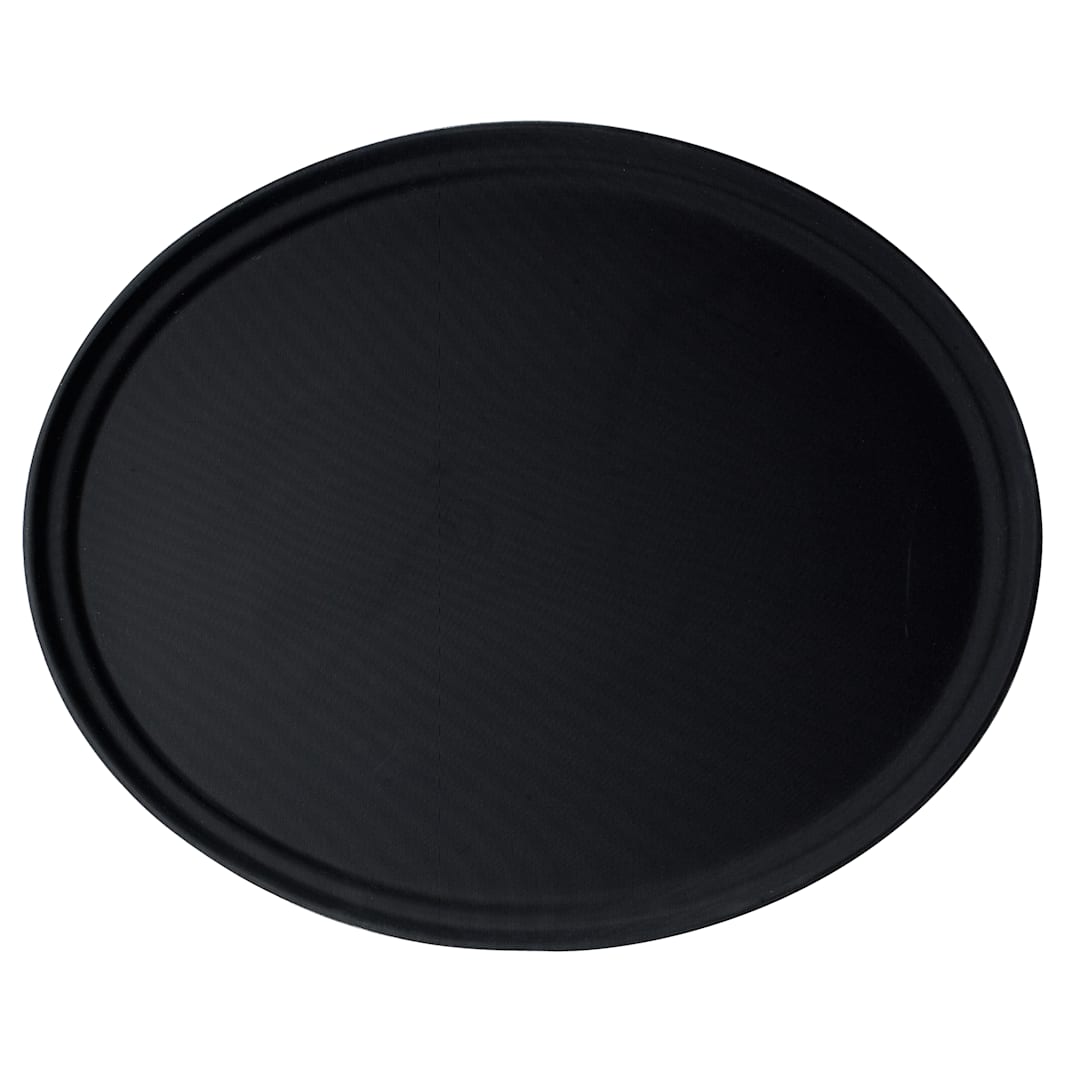 Cambro 2900CT110 Camtread Black 24" x 29" Oval Tray