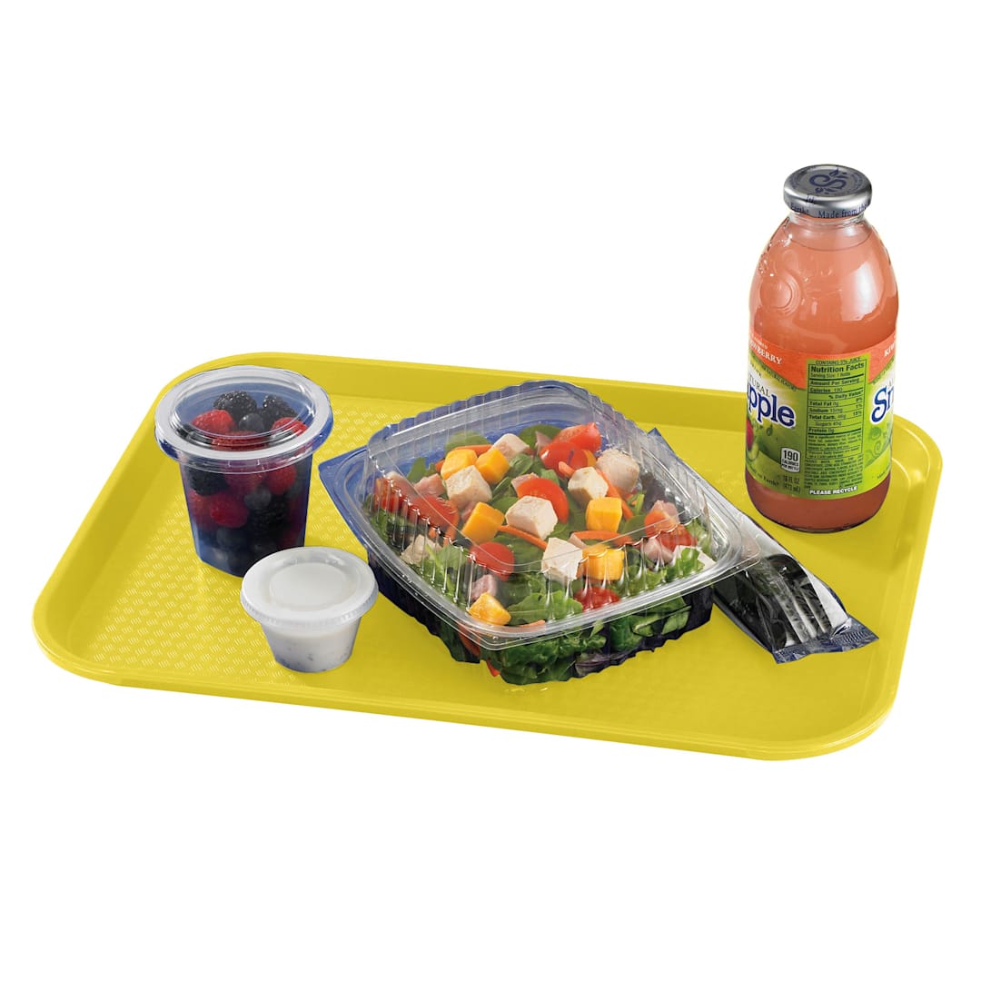 Cambro 1216FF108 Primrose Yellow 12 x 16" Fast Food Tray - Dozen