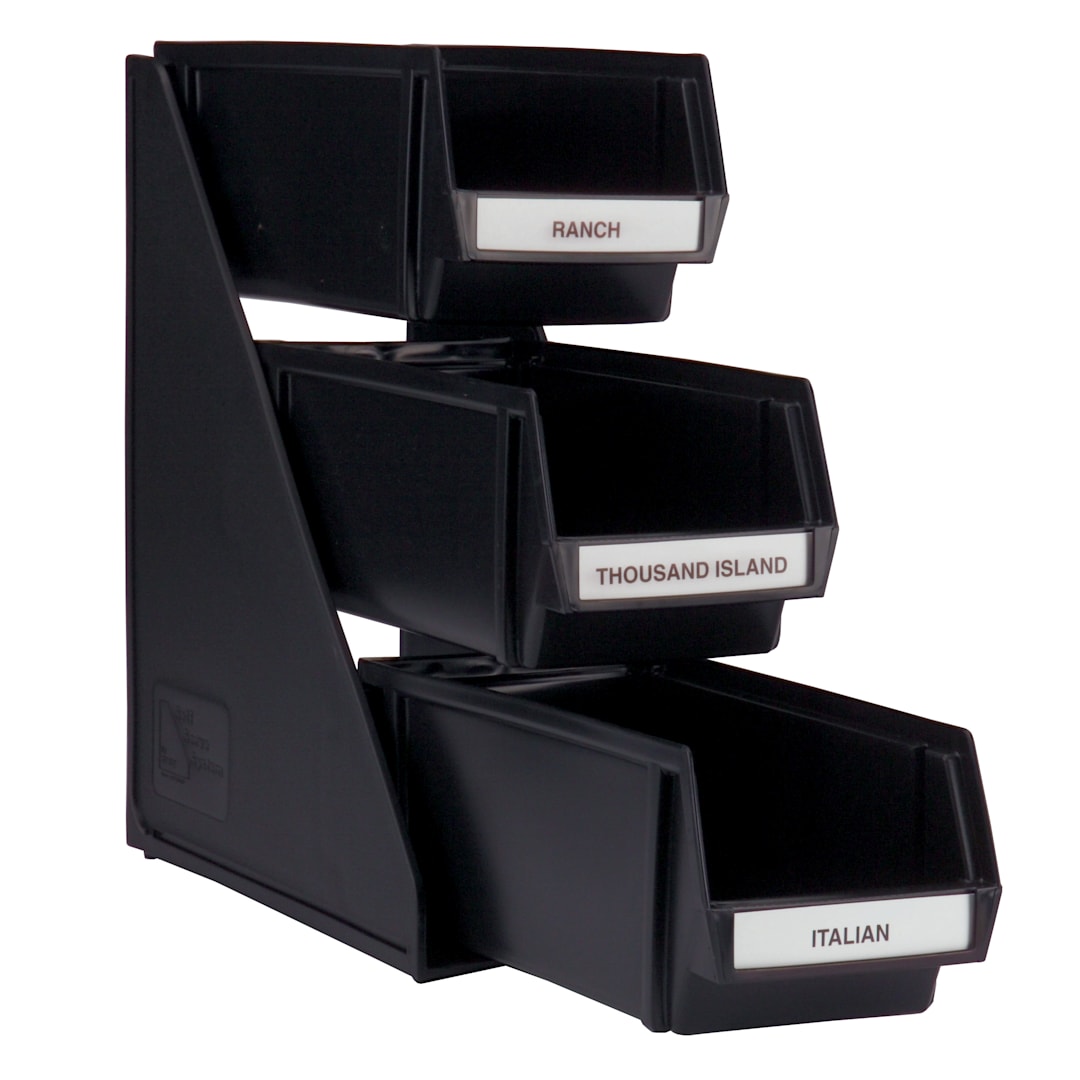 Traex 4843-06 Black 3 Tier Self Serve System with Clips