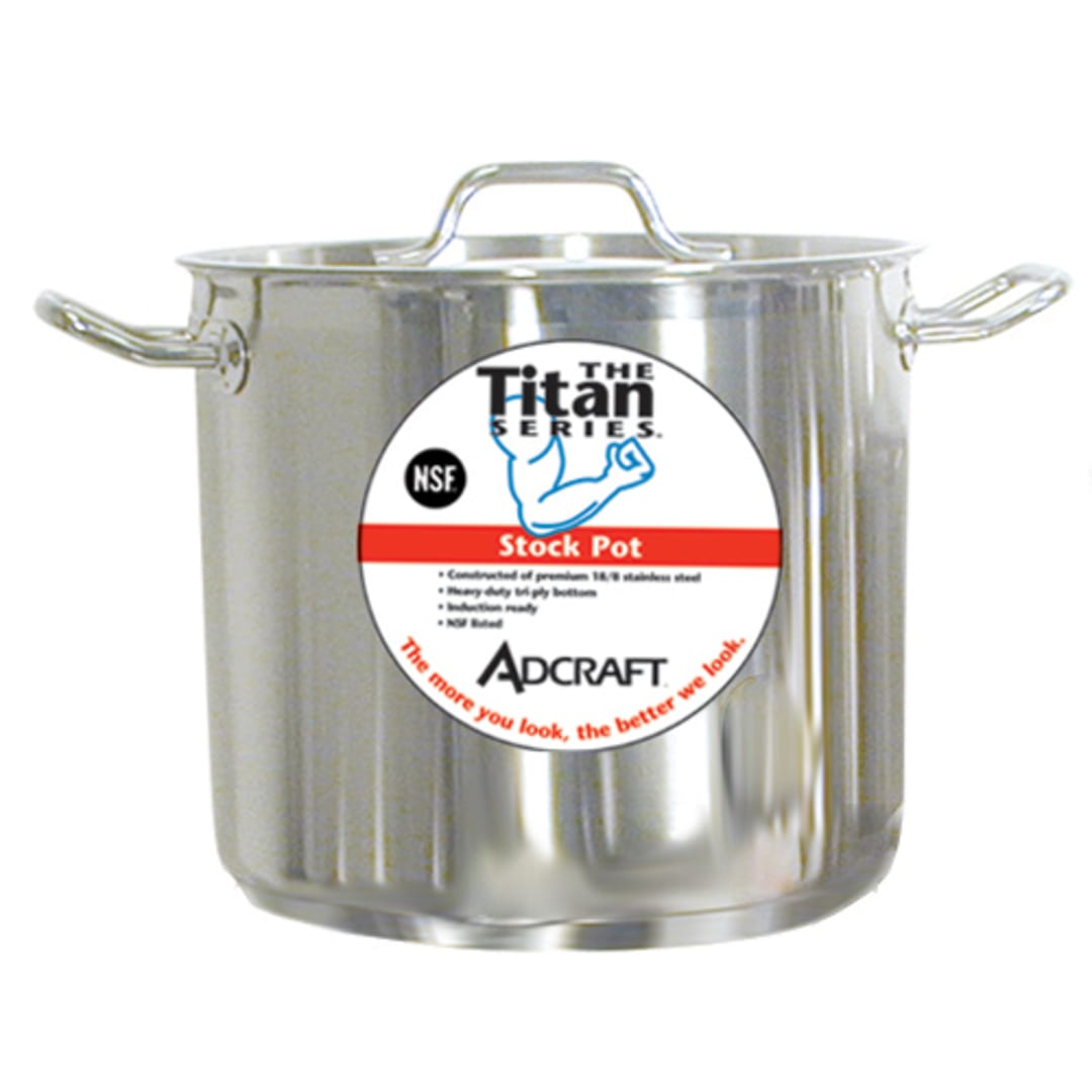 Adcraft SSP-16 Titan Series 16 Qt. S/S Induction Stock Pot With Cover