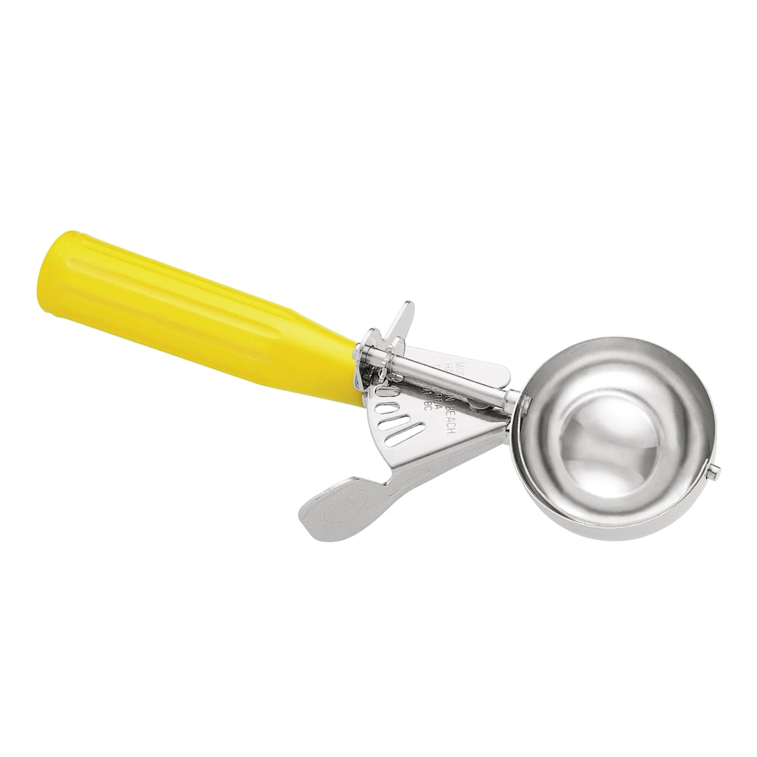 Darling Foodservice S/S 1.63 Ounce #20 Thumb Press Dishers w/ Yellow Handle