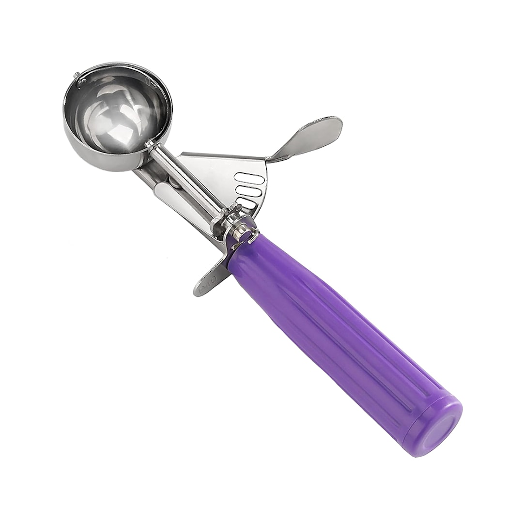 Darling Foodservice S/S 0.75 Oz / #40 Thumb Press Dishers w/ Orchid Handle