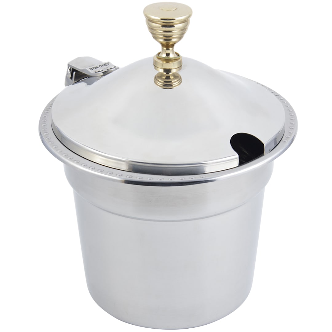 Bon Chef 5311WHC Bolero Stainless 7.5 Qt. Soup Tureen w/ Hinged Cover