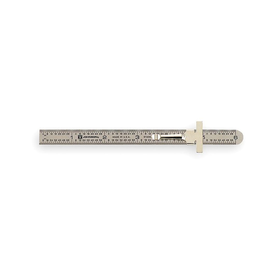 Johnson 7202 6" Stainless Steel Pocket Ruler