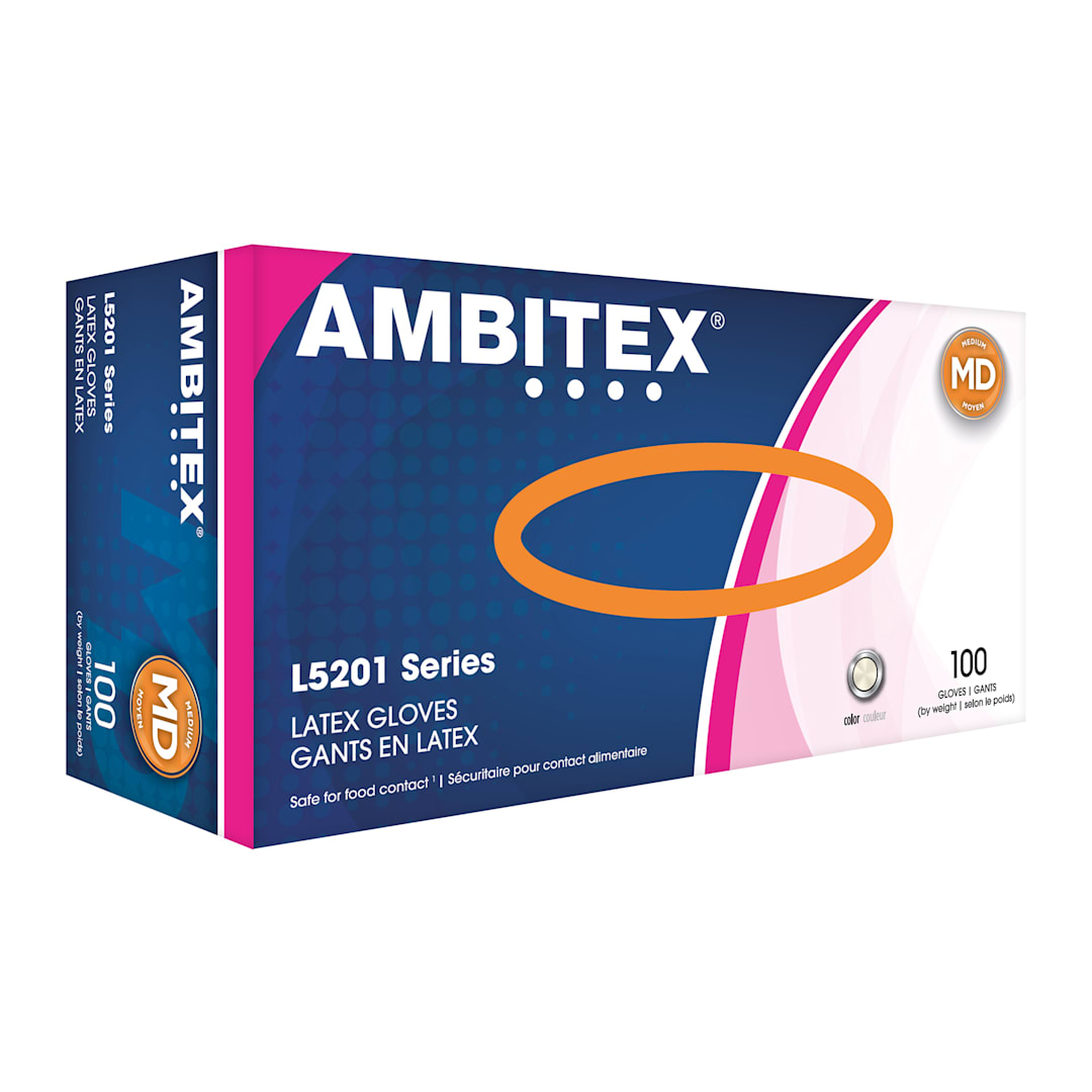 Tradex L5201-MD Ambitex Med Powder-Free Latex Gloves