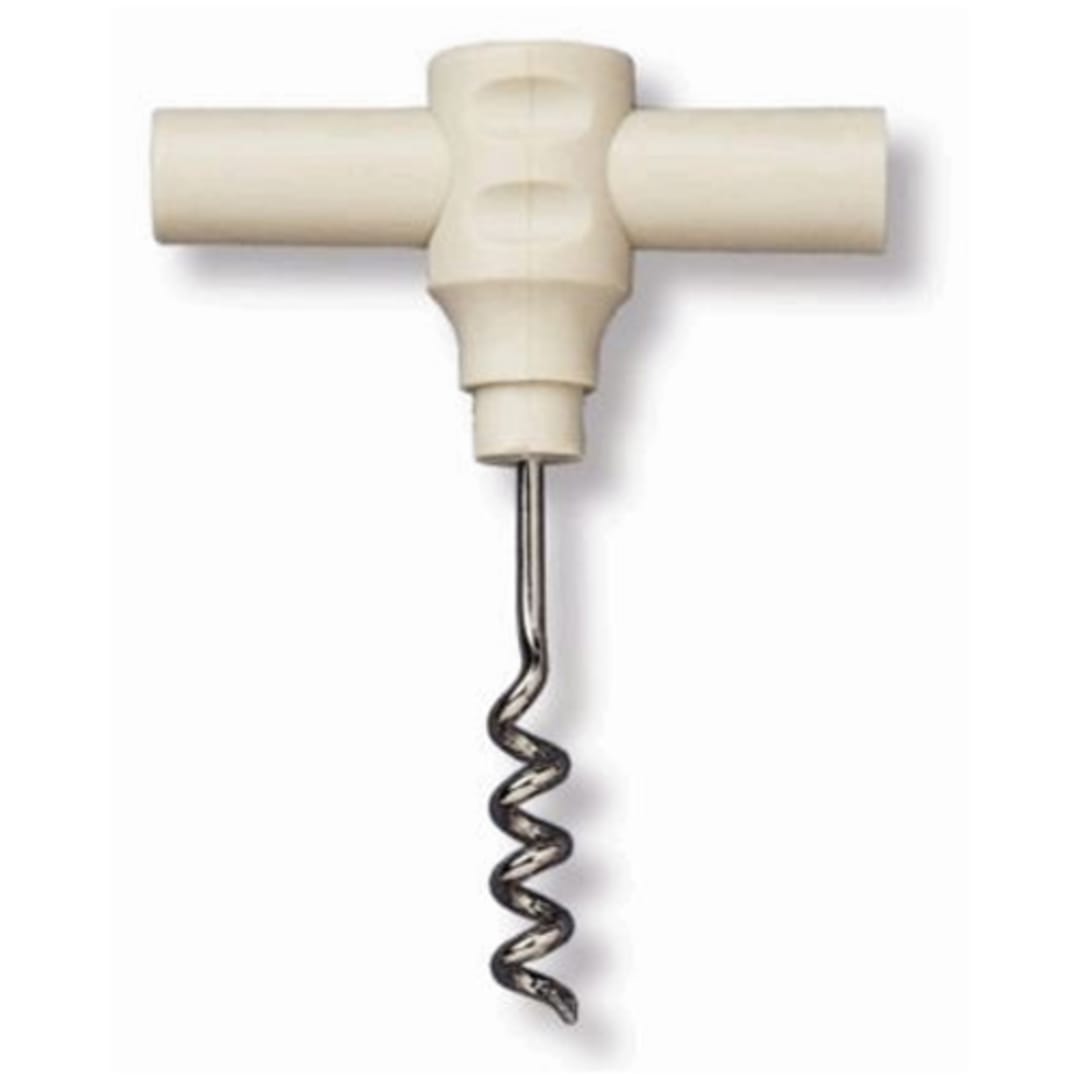 Darling Foodservice 4-1/4" Bone Colored Plastic Pocket Corkscrew