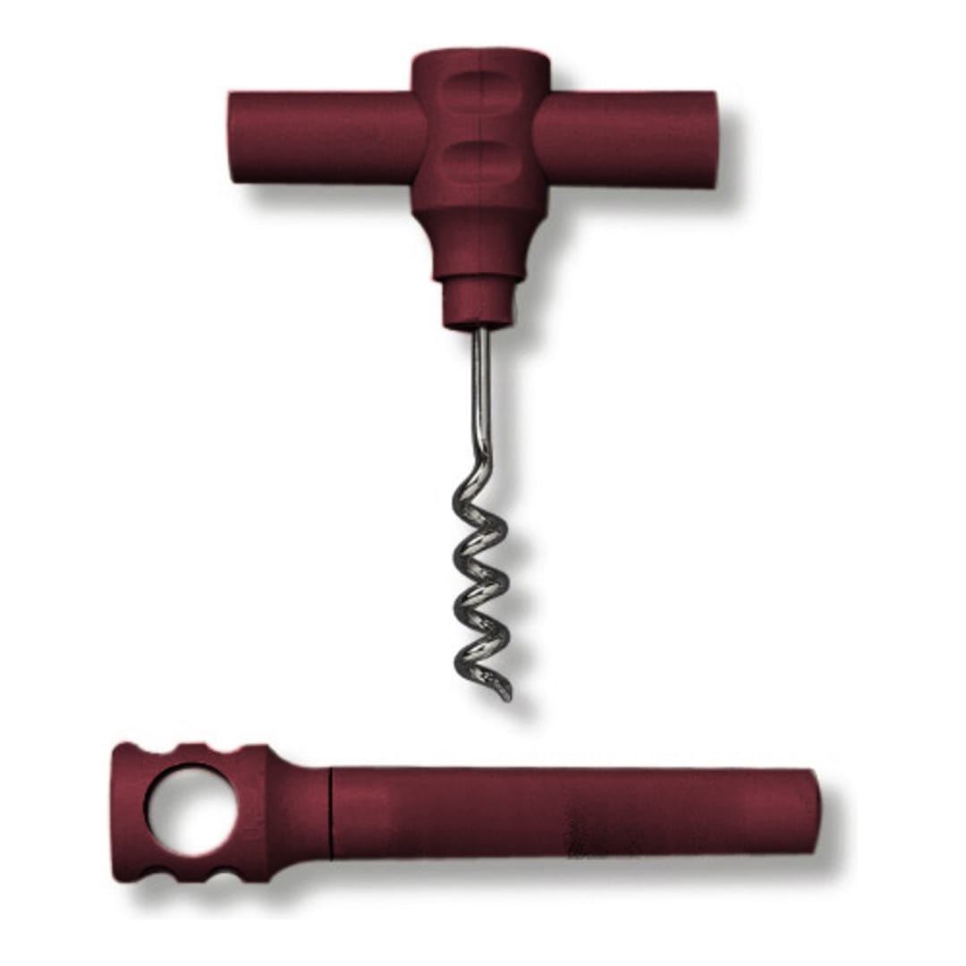 Darling Foodservice Burgundy Plastic 4.25" Pocket Corkscrew