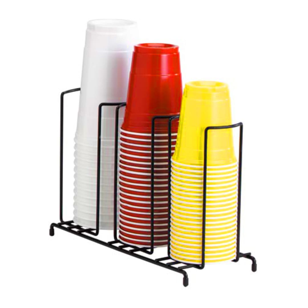 Dispense-Rite WR-3 3-Section Wire Rack Cup & Lid Organizer