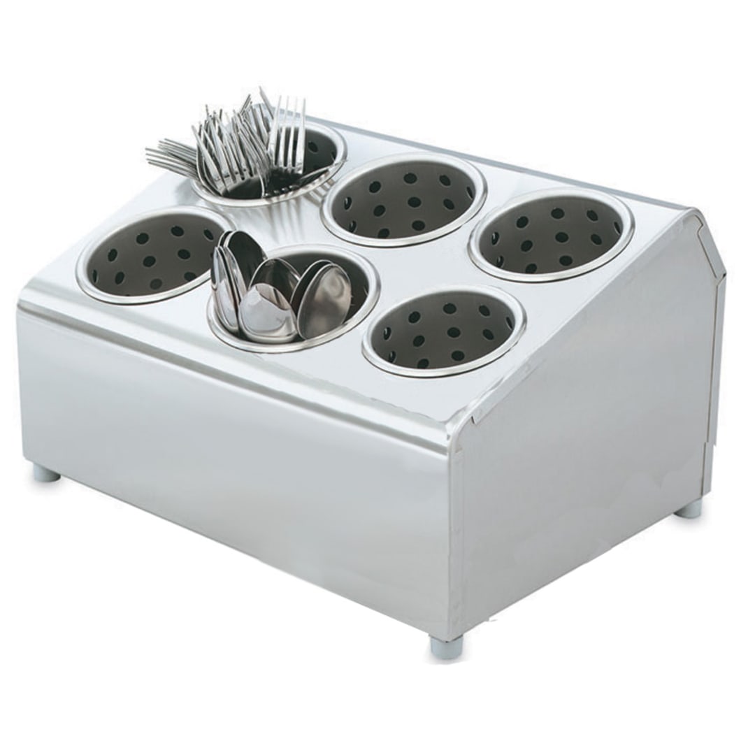 Vollrath® 97241 Silv-A-Tainer S/S 6-Hole Silverware Container