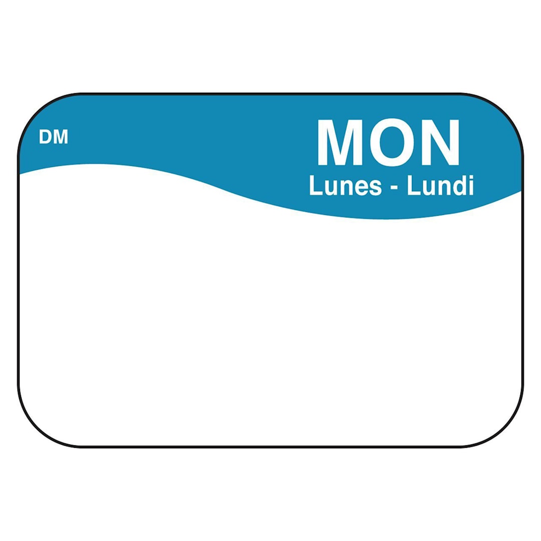 DayMark 1100291 DissolveMark 7/8 x 1-1/4" Monday Day Label - 1000 / RL
