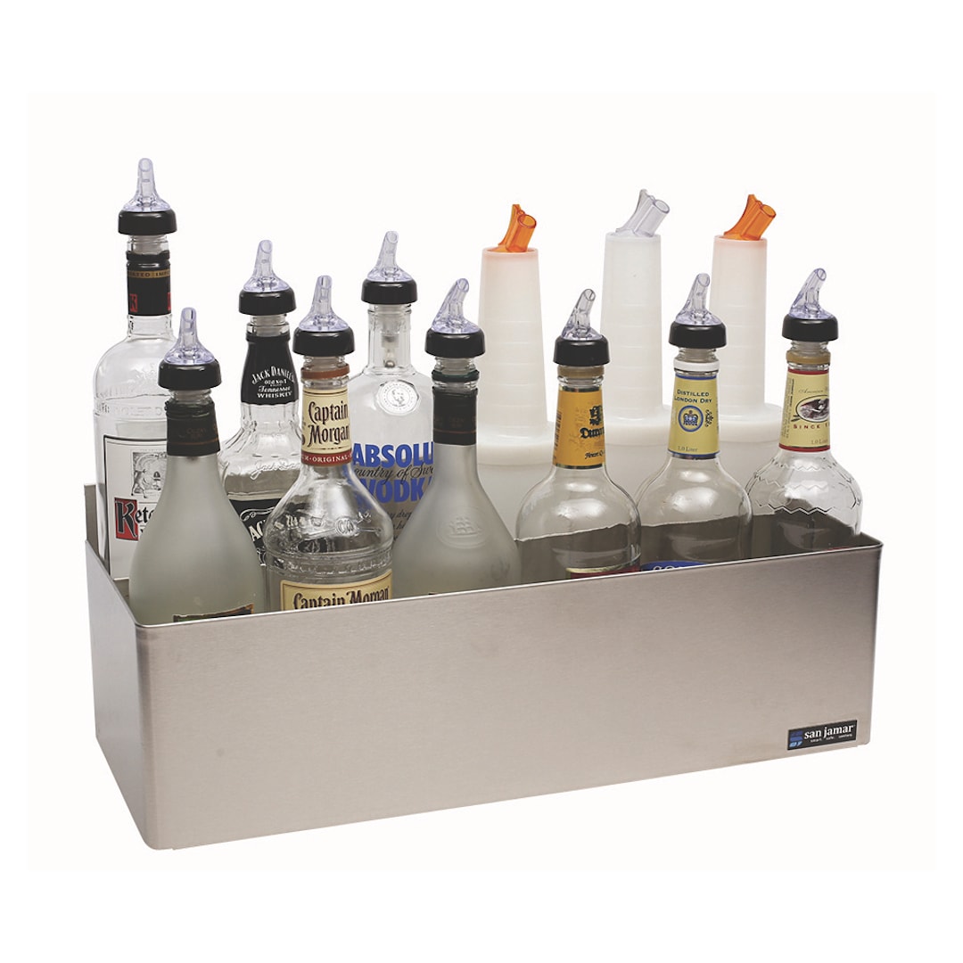 San Jamar® B5522D Stainless Steel 10-Bottle Double Speed Rail