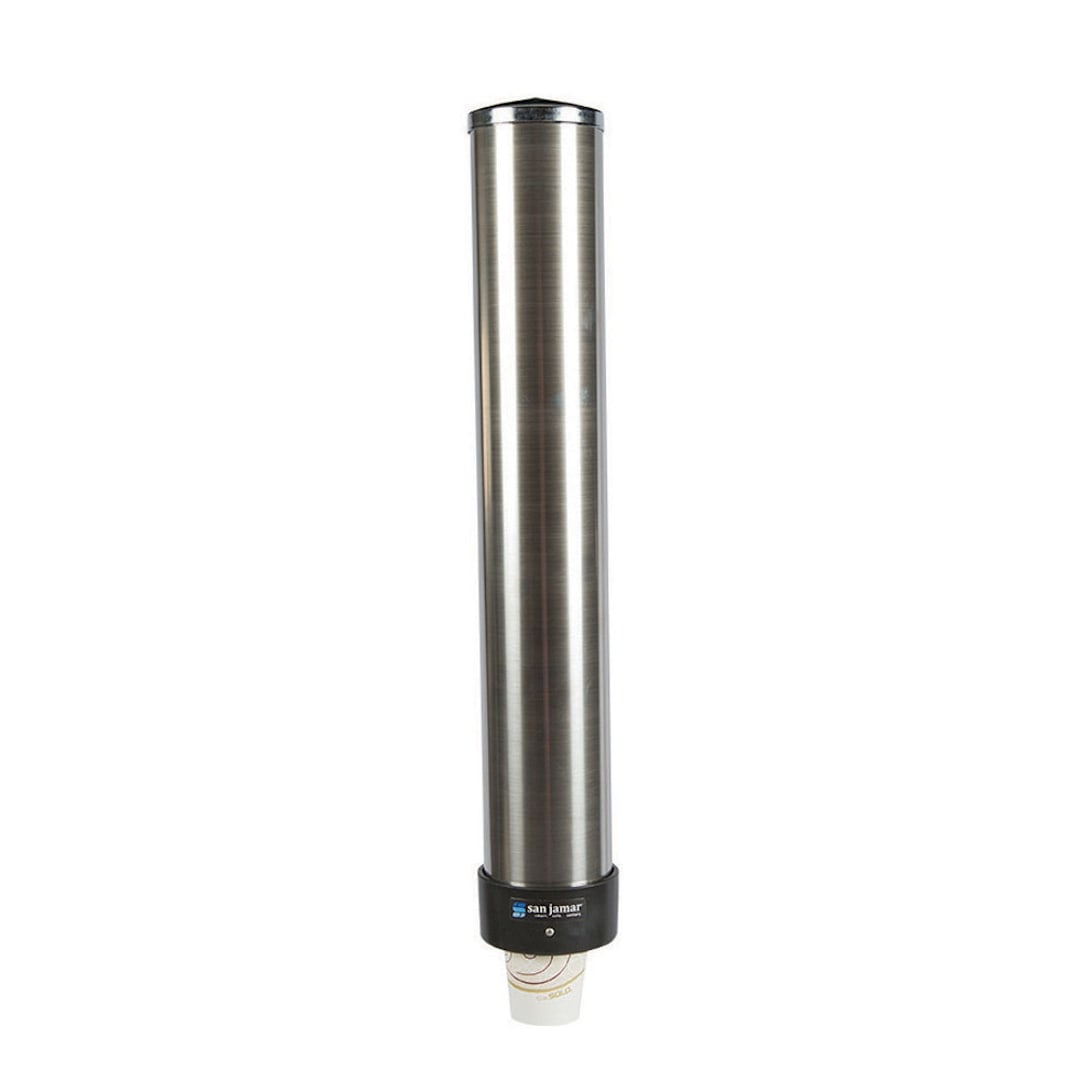 San Jamar C3200P Stainless Pull-Type 6-10 Ounce Beverage Cup Dispenser
