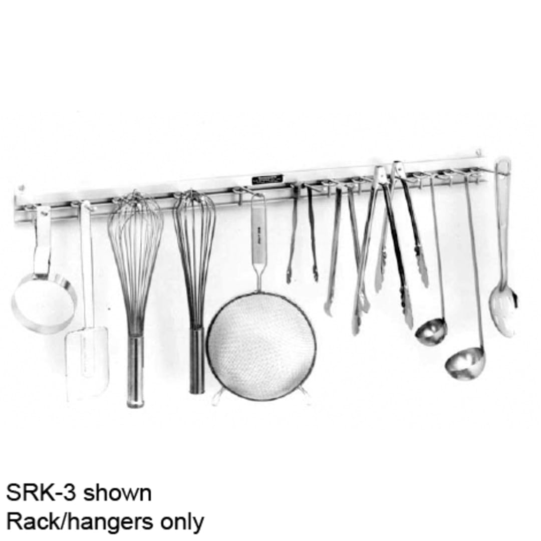 H.A. Sparke SRK-4 Aluminum 48" Utensil Rack with 16 Hangers