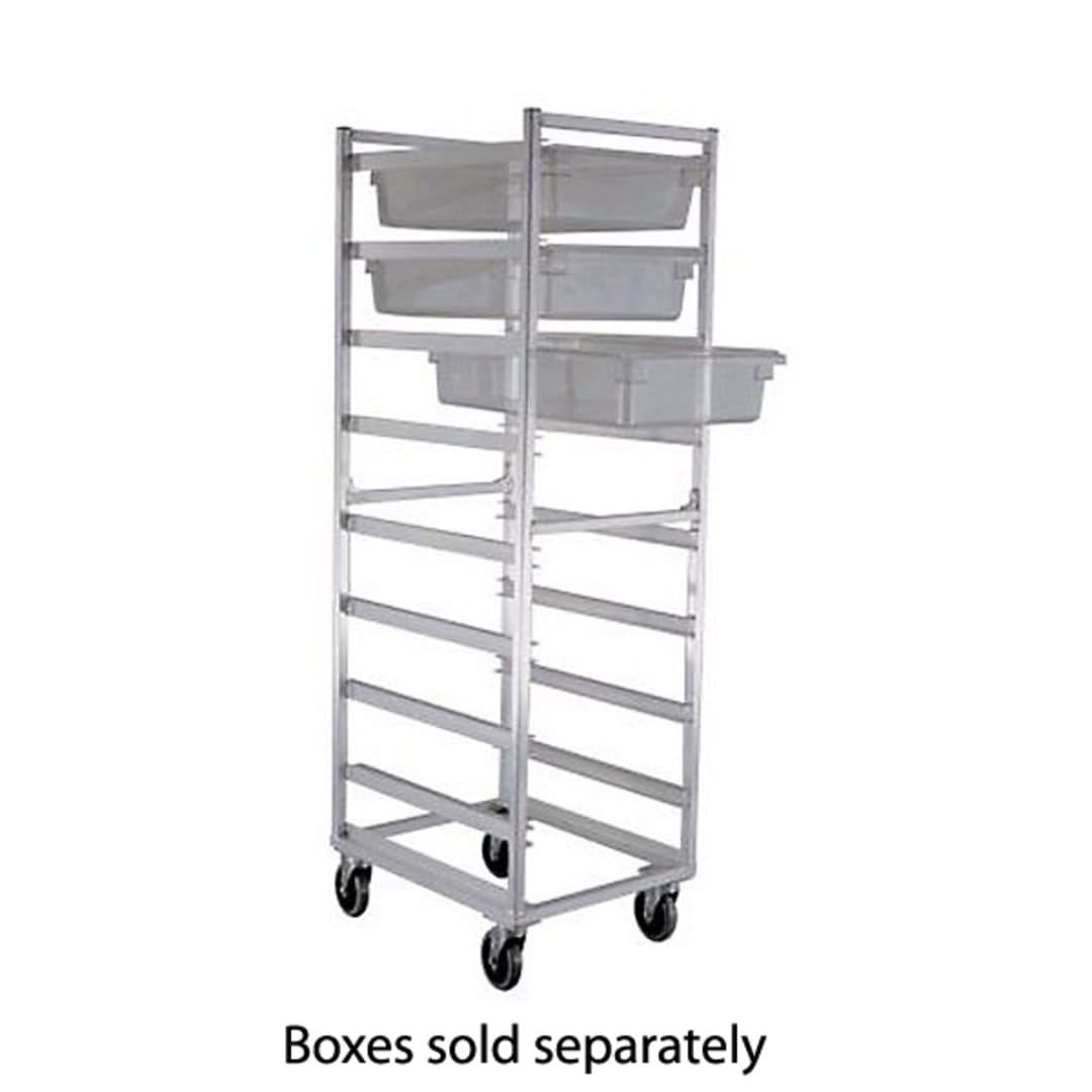 New Age Industrial 1481 Full Height Mobile Poly Box Rack w/ Open Sides