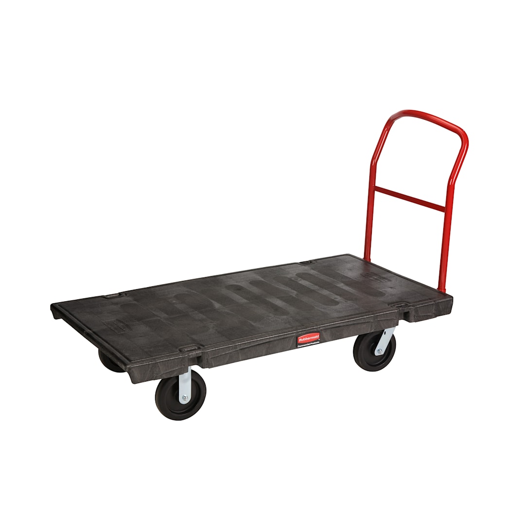 Rubbermaid FG446600BLA Black 1-Handle 60" Platform Truck