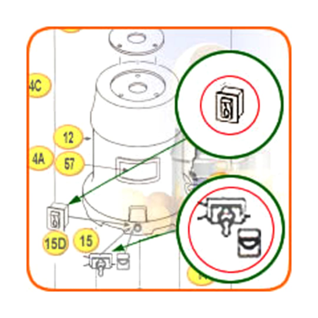 Sunkist® 15D Main Rocker Switch With Seal For Commercial Juicer