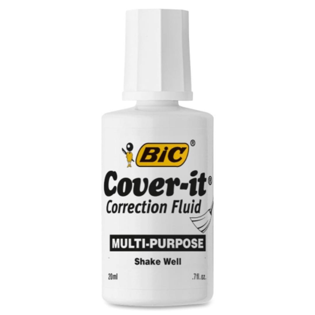 BIC BICWOC12WE White 0.68 Oz. Multipurpose Correction Fluid