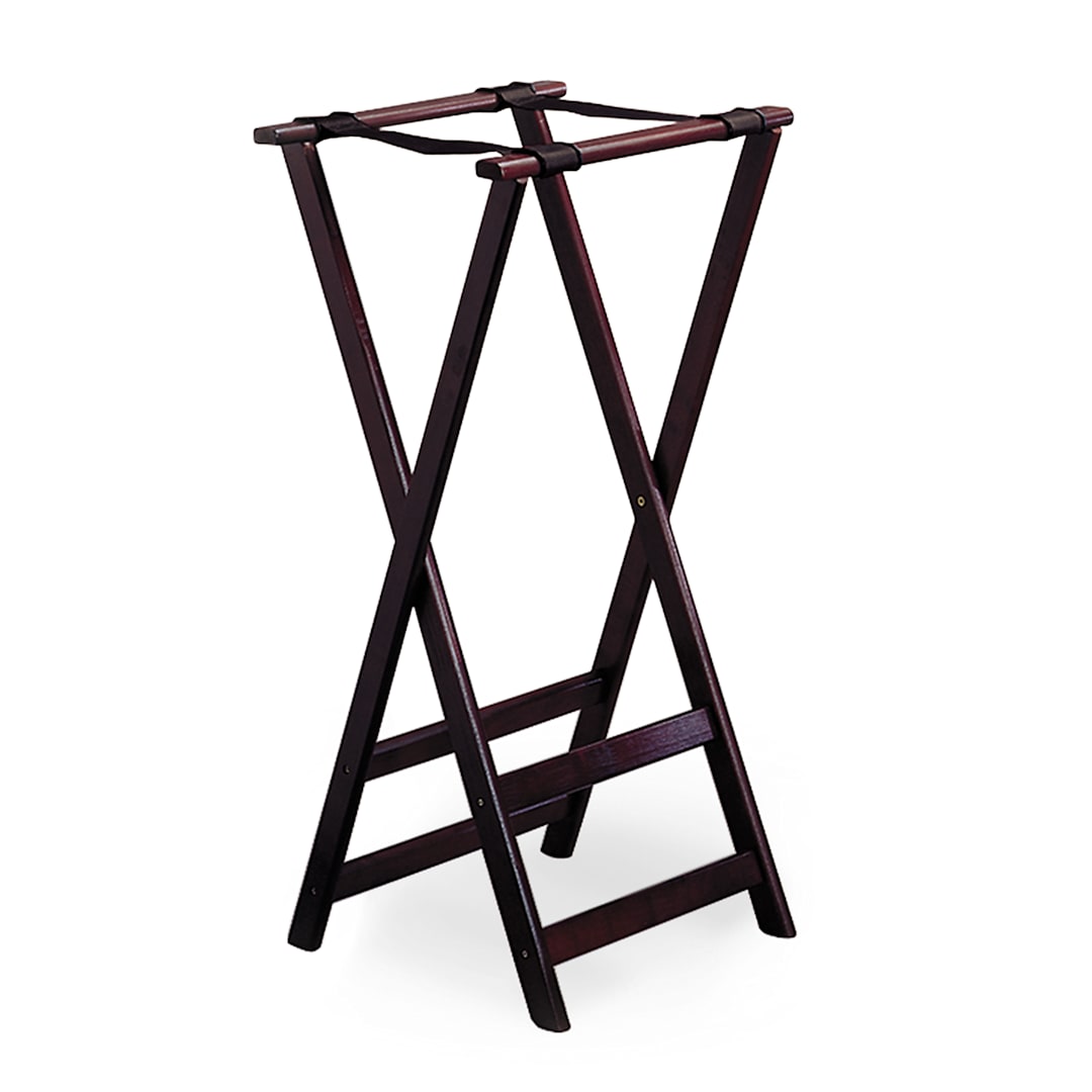 TableCraft 21 Tall Mahogany Finish 32" Teak Wood Tray Stand