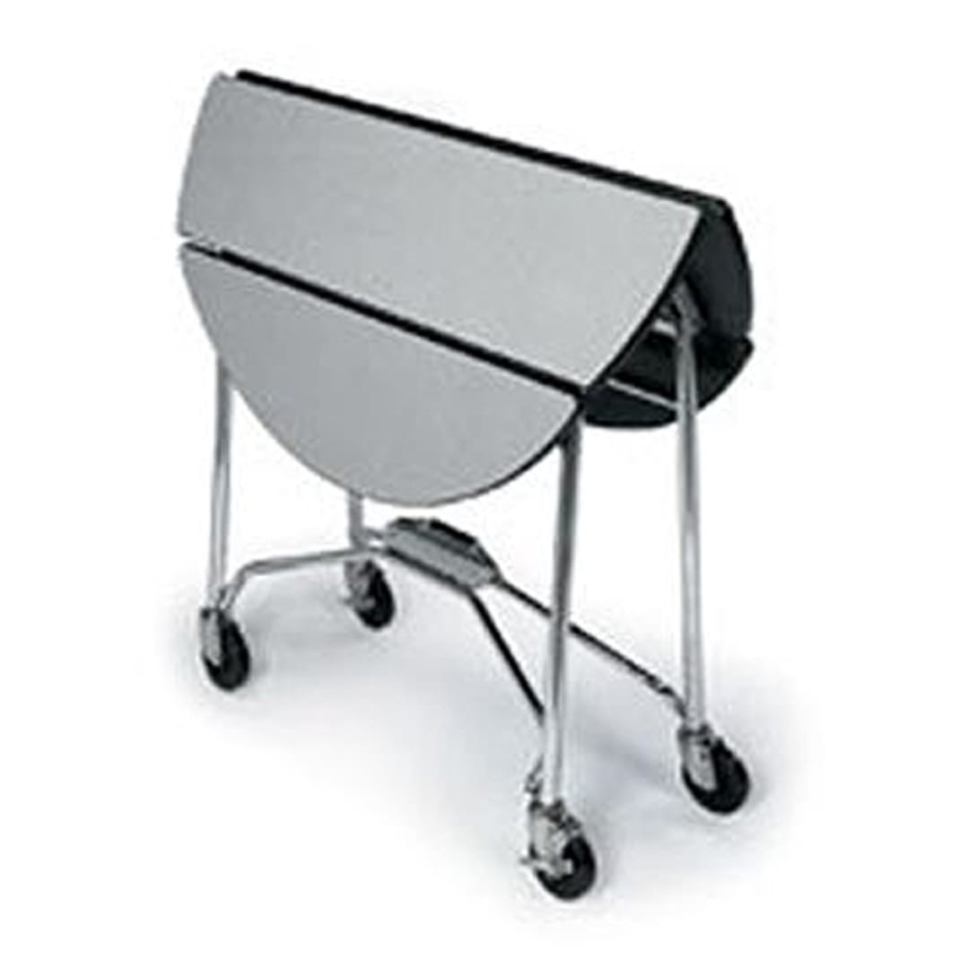 Lakeside® 415 Gray Round Folding Room Service Table With Casters