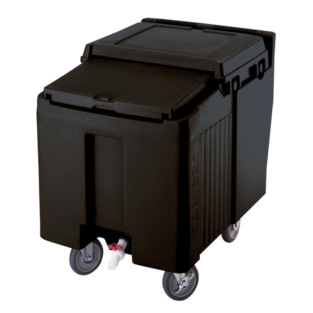 Cambro ICS125L110 SlidingLid Black Standard 125 Lb. Ice Caddy