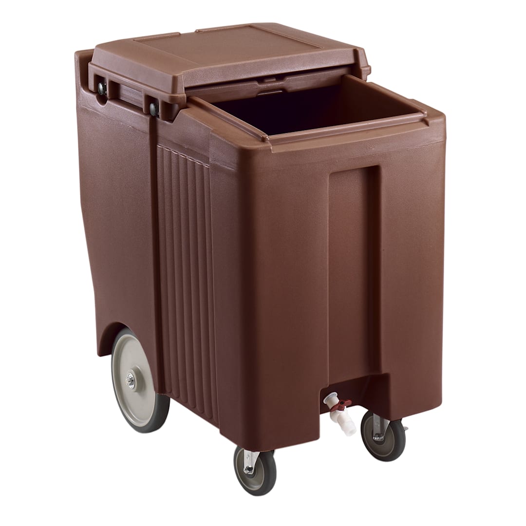 Cambro ICS175TB131 SlidingLid Dark Brown Tall 175 Lb. Ice Caddy