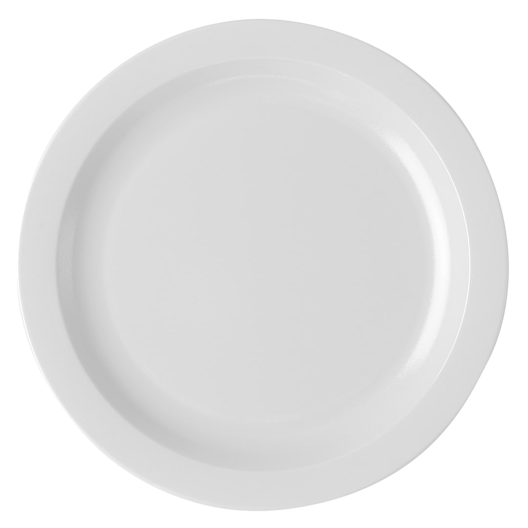 Cambro 10CWNR148 White Camwear Narrow Rim 10" Plate