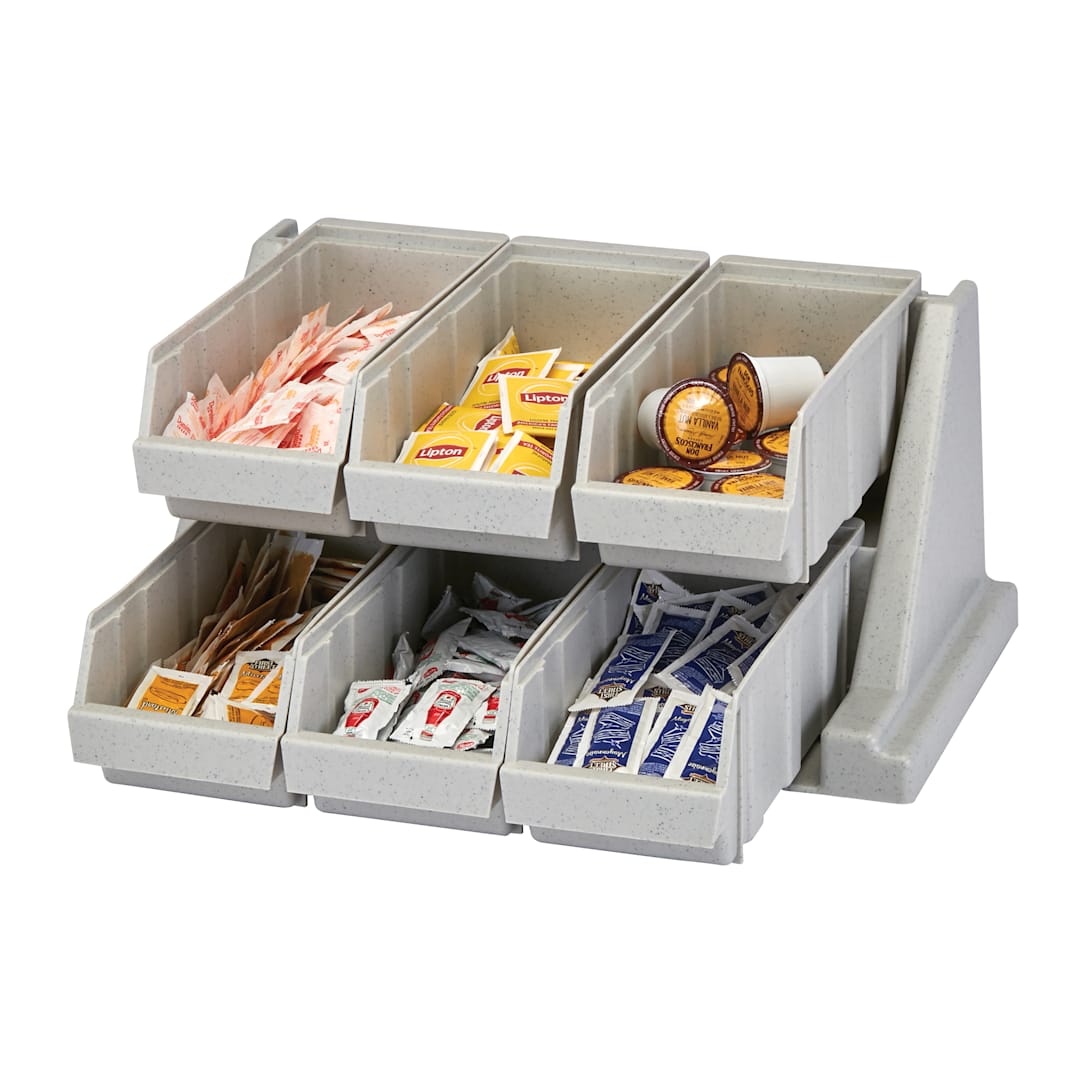 Cambro 6RS6480 Versa Speckled Gray 6-Bin Organizer Rack
