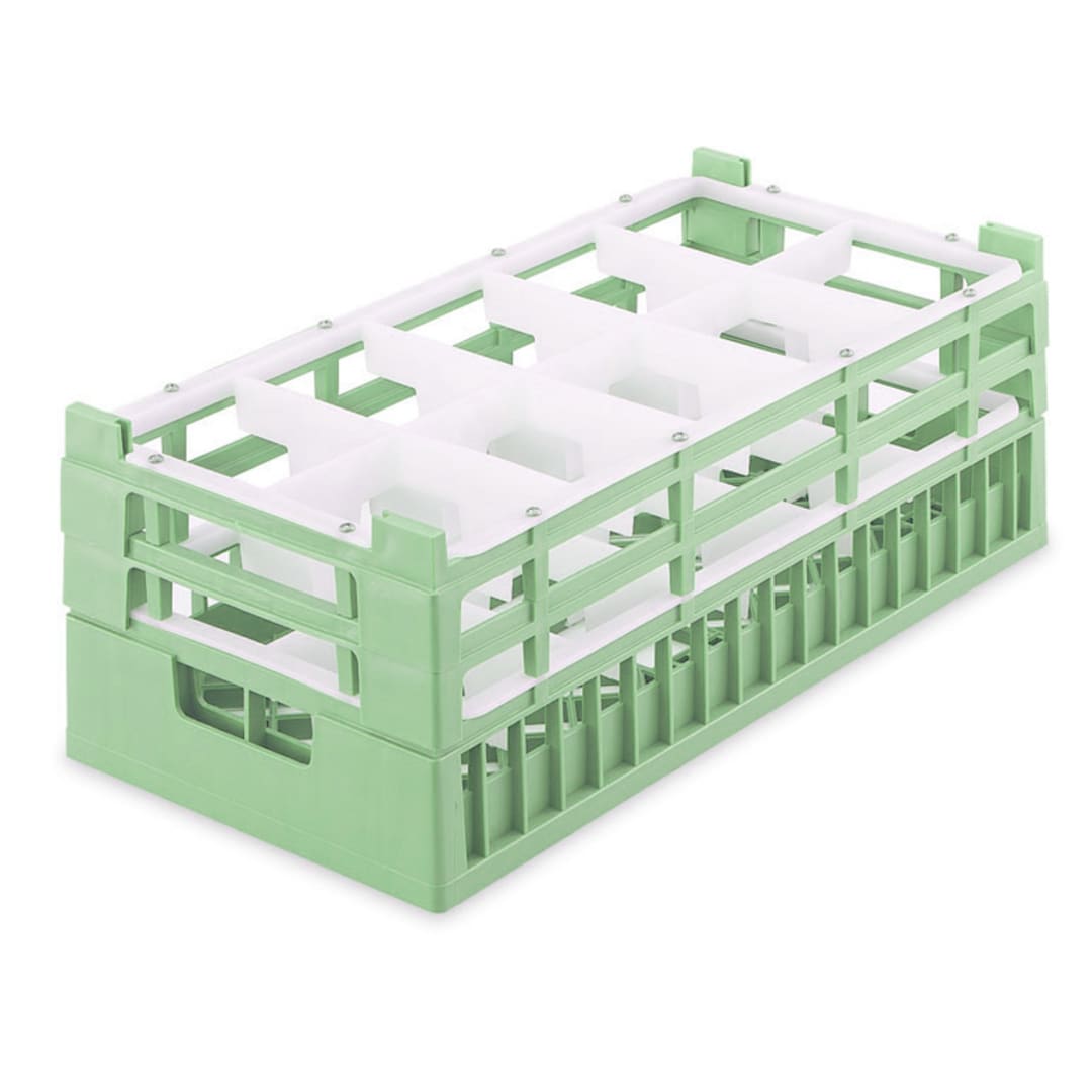 Vollrath 5282211 Light Green Half Size XTall 10-Compartment Glass Rack