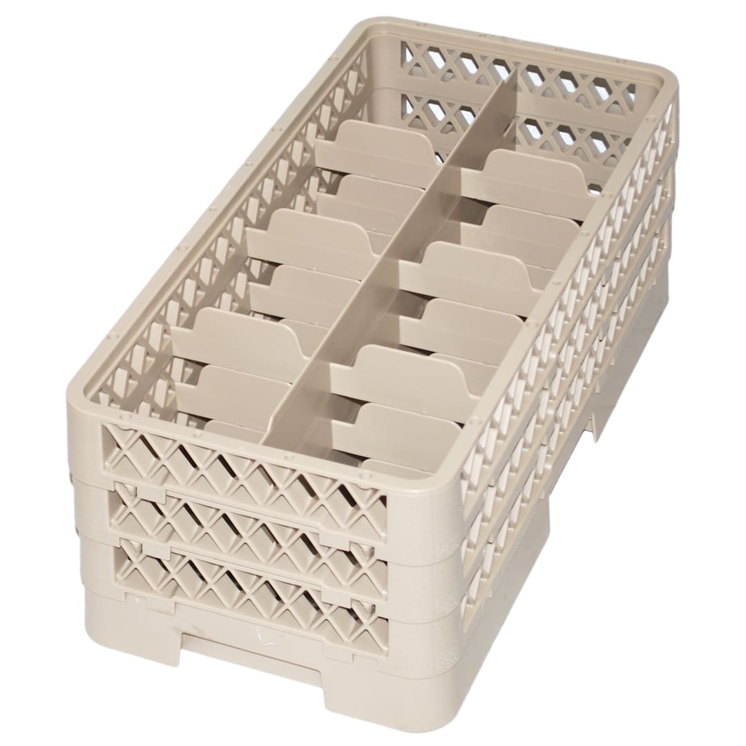 Traex HR1B1BB Beige 8 Compartment Half Size Cup Rack with 3 Extenders