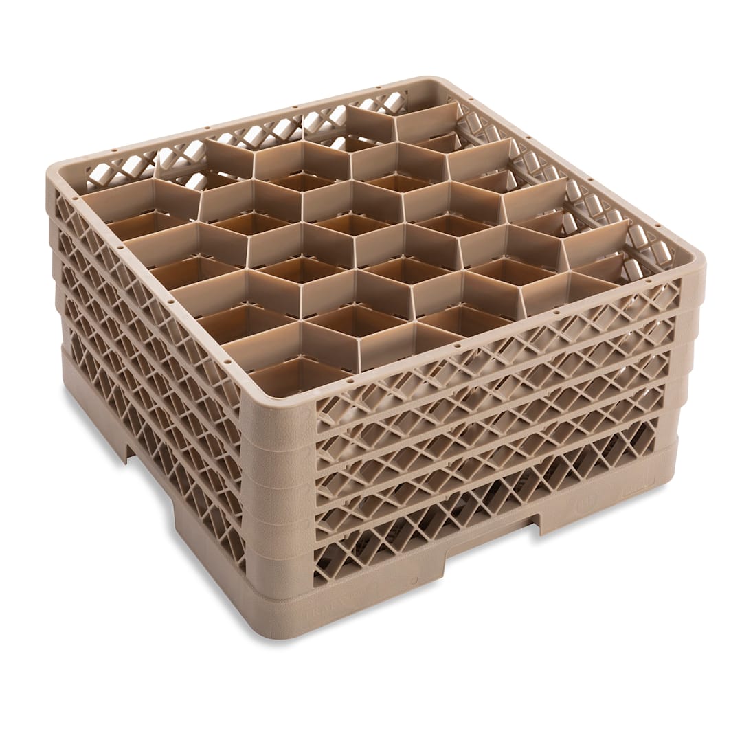 Traex® TR11GGGG Beige 20 Compartment Glass Rack with 4 Extenders