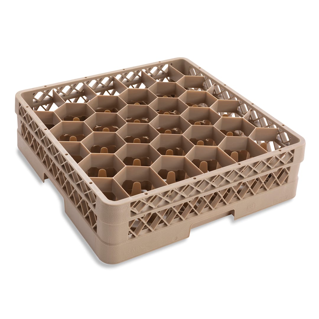Traex® TR12H Beige 30 Compartment Glass with 1 Hexagon Extender