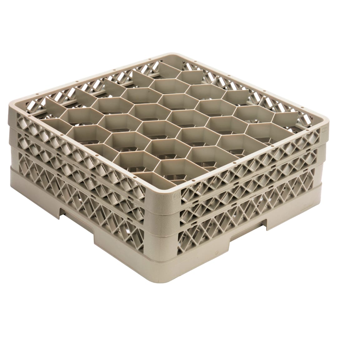 Traex® TR12HH Beige 30 Compartment Glass Rack With 2 Extenders