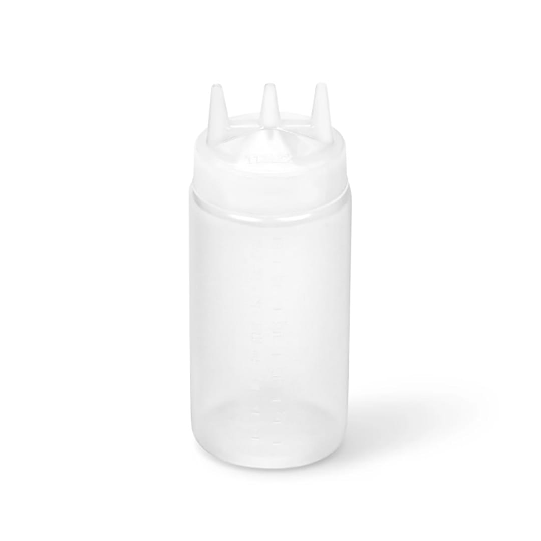 Traex 3316-13 Clear 16 Ounce Wide Tri-Tip Squeeze Dispenser