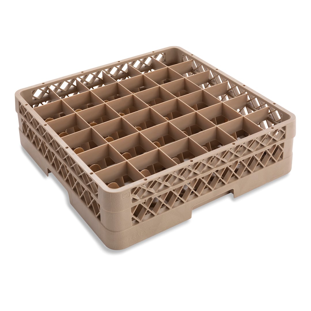 Traex® TR7C Beige 36 Compartment Glass Rack with 1 Extender