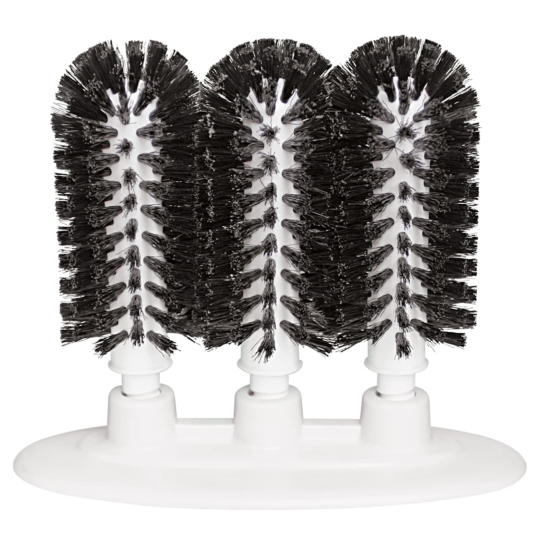 Darling Foodservice 3-Brush Manual Glass Washer With Suction Cup Base