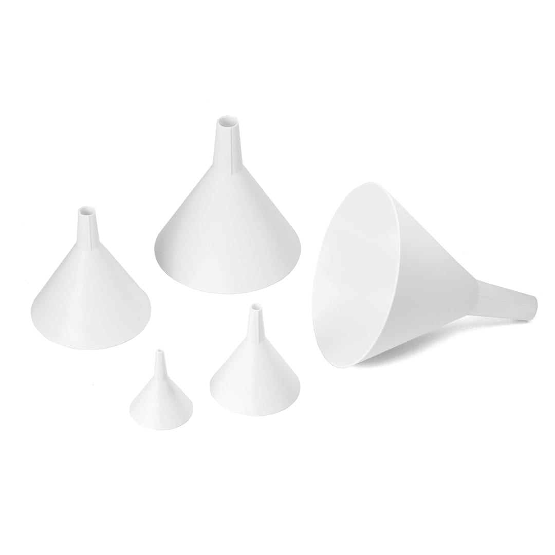 TableCraft 5 White Five-Piece Plastic Funnel Set