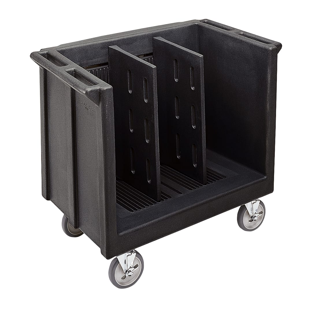 Cambro TDC30110 Black Adjustable Tray and Dish Cart with Cover