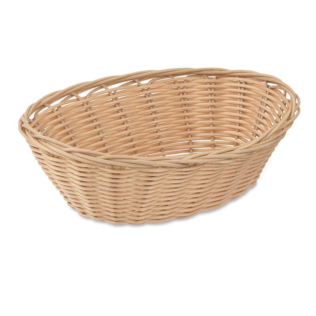 Browne Foodservice 575443 Tan Poly 9" x 7" Wicker Basket - Dozen