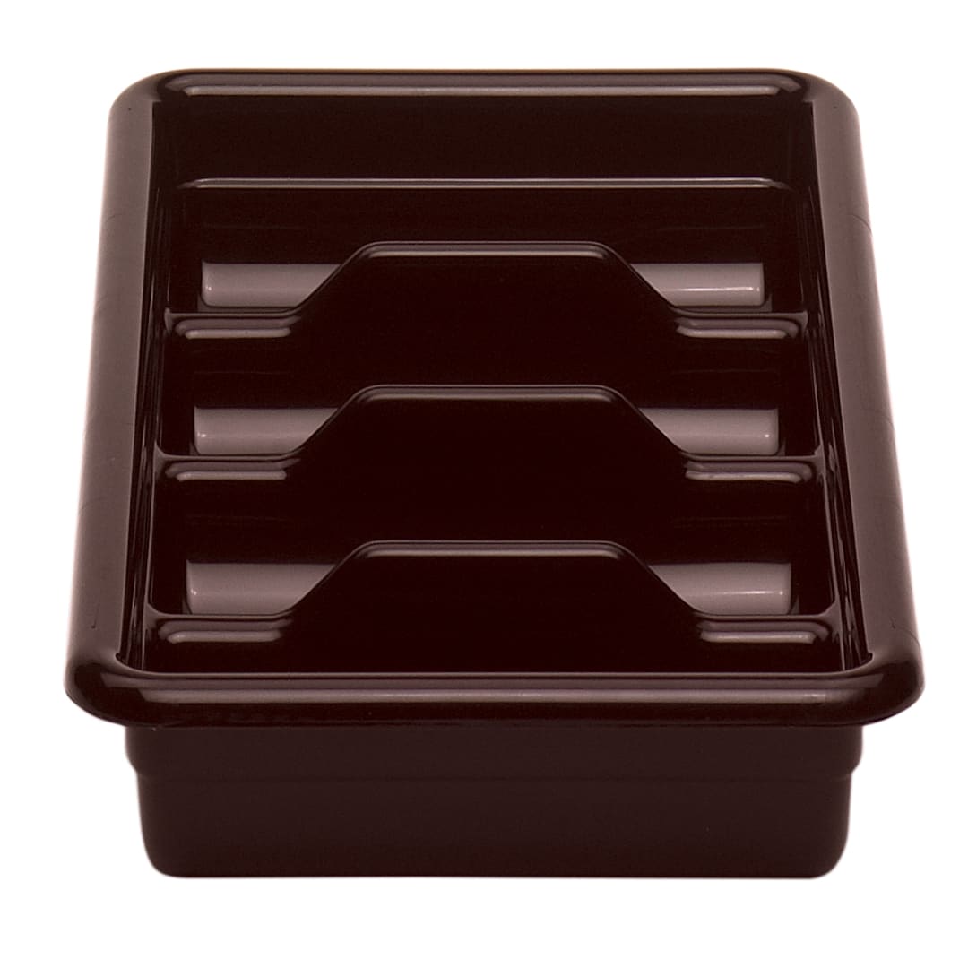 Cambro 1120CBP131 Dark Brown Poly 4-Compartment Cutlery Cambox