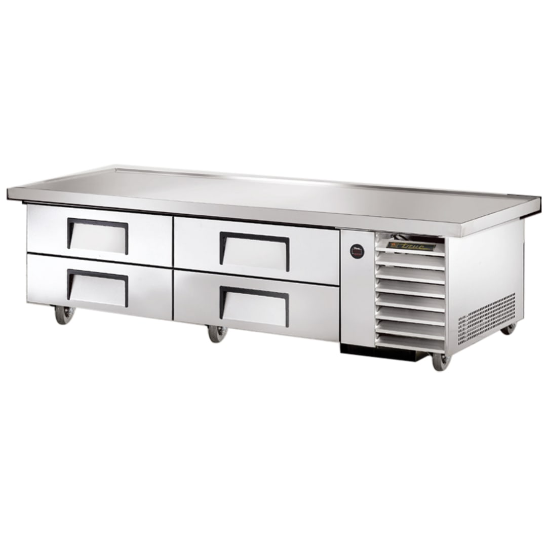 True® TRCB-79-86 S/S 86"W 4-Drawer Refrigerated Chef Base